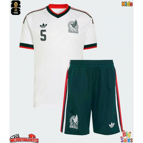 Mexico Johan Vasquez #5 Replica Away Stadium Kit for Kids World Cup 2026 Short Sleeve (+ pants)